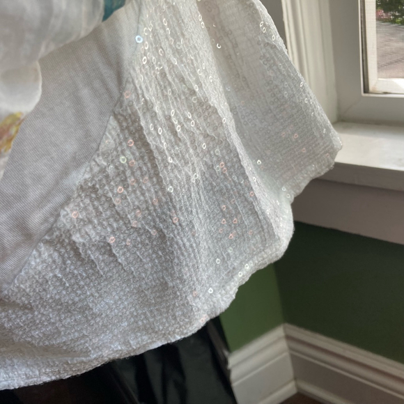 Women's Viola Borghi Floral Sheer Print Sleeveless Top White Size Large - Picture 11 of 13